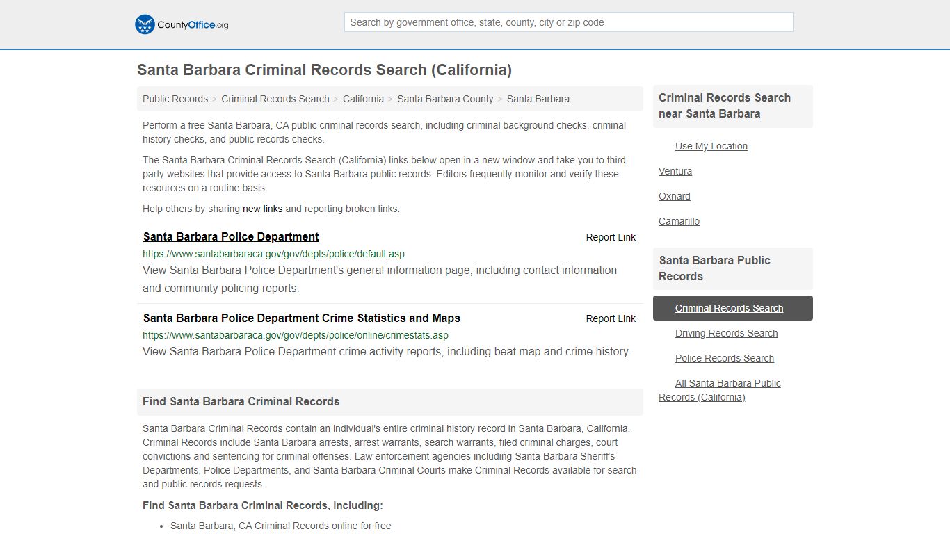 Criminal Records Search - Santa Barbara, CA (Arrests ...